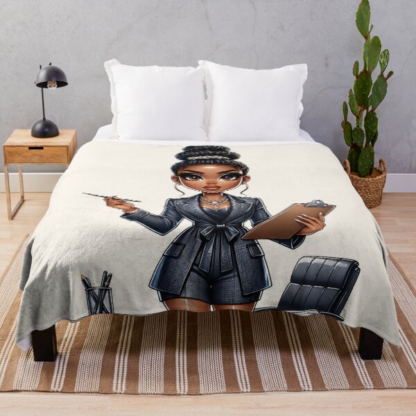Item preview, Beautiful Brown Skin Girl with Curly Hair – Elegant Art Style designed and sold by Lulunza.