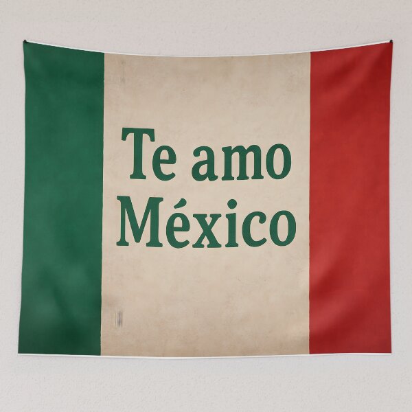 Item preview, Te Amo México Tricolor Flag designed and sold by SassyArtistry.