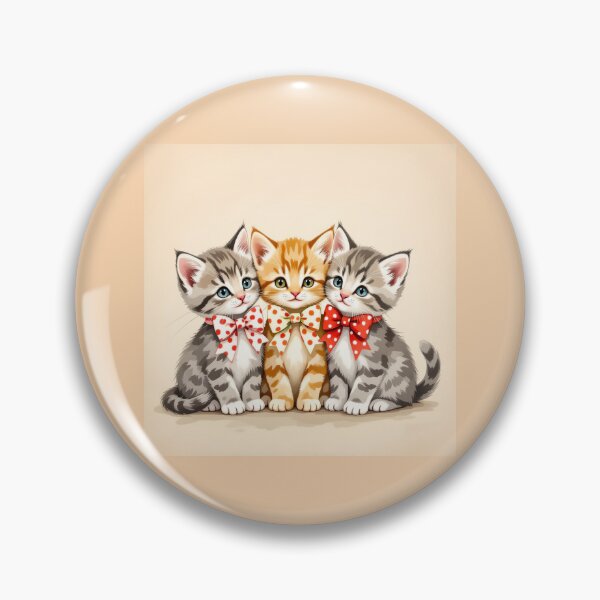 Item preview, Vintage Kitten Trio with Polka Dot Bows - Cute Cat Lover Gift designed and sold by NewAspect.