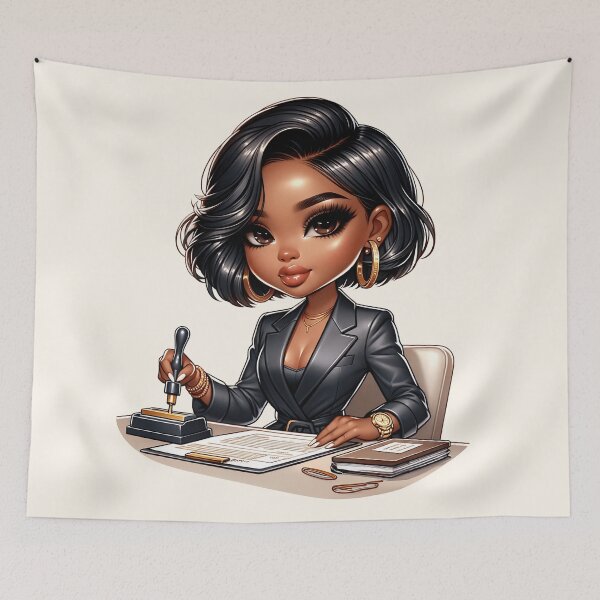 Item preview, Cute Black Girl with Braids – Adorable Cartoon Illustration designed and sold by Lulunza.