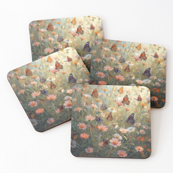 Item preview, Delicate Wildflower Garden Filled with Butterflies designed and sold by Uniquely Yours.