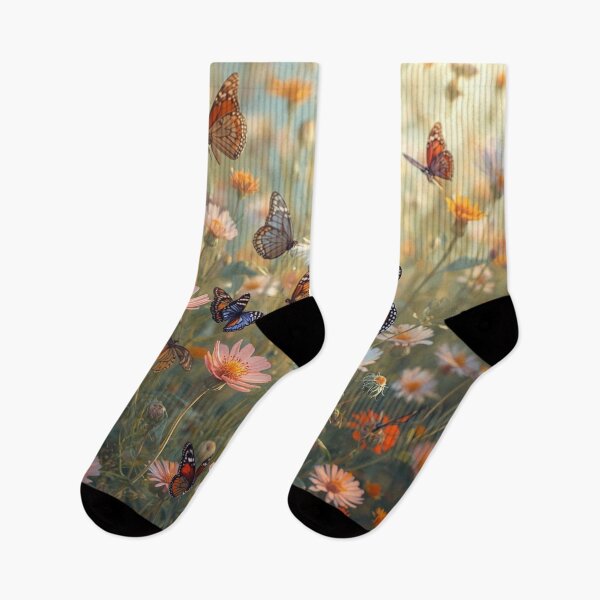 Item preview, Delicate Wildflower Garden Filled with Butterflies designed and sold by Uniquely Yours.