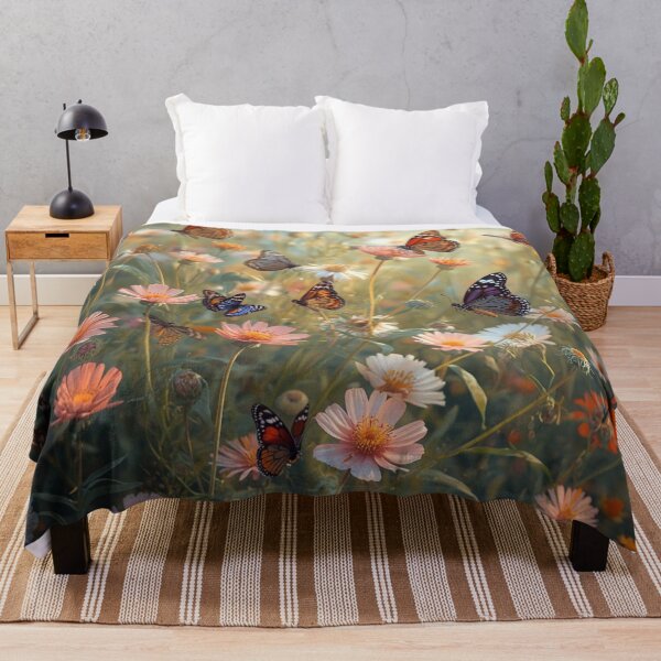 Item preview, Delicate Wildflower Garden Filled with Butterflies designed and sold by Uniquely Yours.