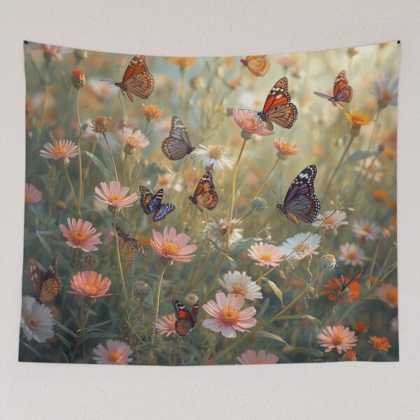 Item preview, Delicate Wildflower Garden Filled with Butterflies designed and sold by Uniquely Yours.