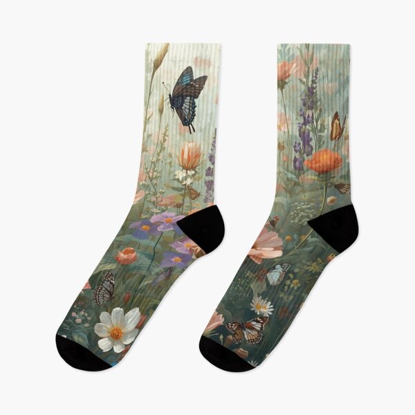 Item preview, Colorful Wildflower Meadow with Butterflies – Nature Artwork designed and sold by Uniquely Yours.