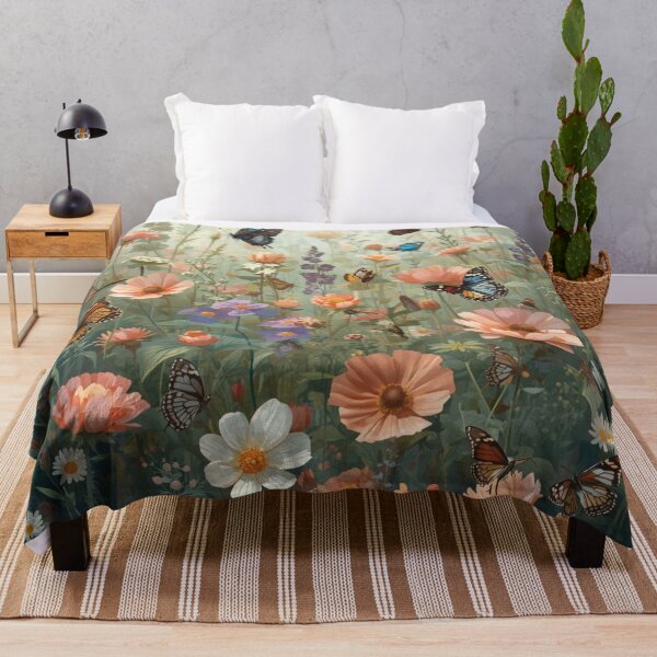 Item preview, Colorful Wildflower Meadow with Butterflies – Nature Artwork designed and sold by Uniquely Yours.