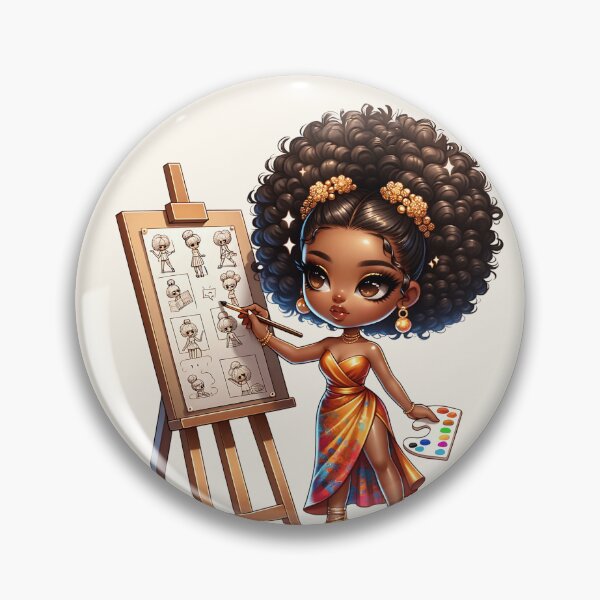 Item preview, Stylish Brown Girl with Afro –art girl designed and sold by Lulunza.