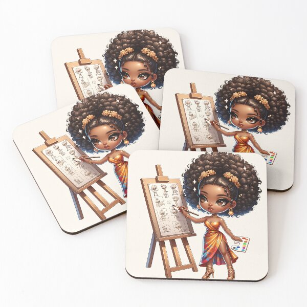Item preview, Stylish Brown Girl with Afro –art girl designed and sold by Lulunza.