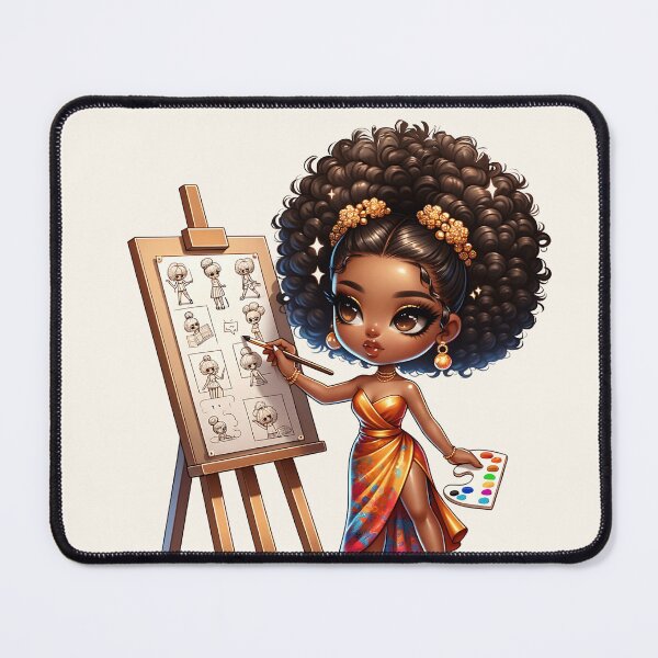 Item preview, Stylish Brown Girl with Afro –art girl designed and sold by Lulunza.