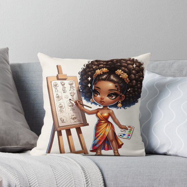 Item preview, Stylish Brown Girl with Afro –art girl designed and sold by Lulunza.