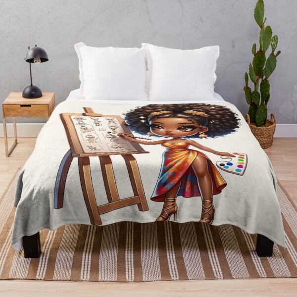 Item preview, Stylish Brown Girl with Afro –art girl designed and sold by Lulunza.