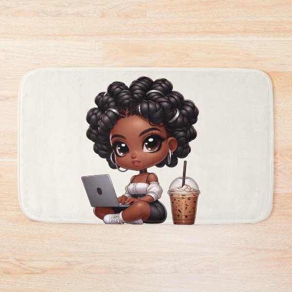 Item preview, Lov ely Dark Skin Girl with Ponytail – Cute Art designed and sold by Lulunza.