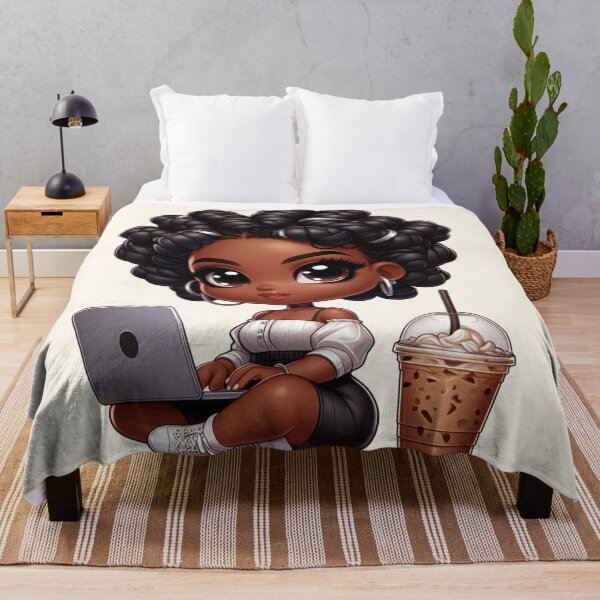 Item preview, Lov ely Dark Skin Girl with Ponytail – Cute Art designed and sold by Lulunza.