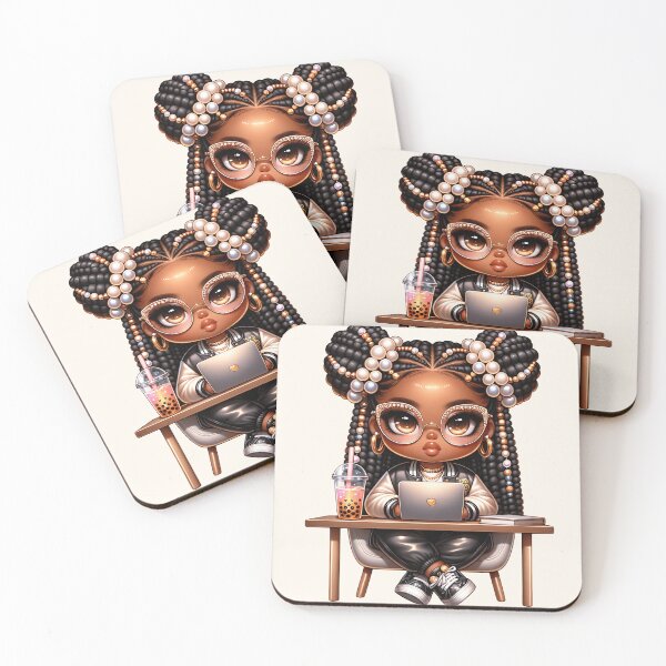 Item preview, Chic Brown Girl with Headband – Trendy Illustration designed and sold by Lulunza.