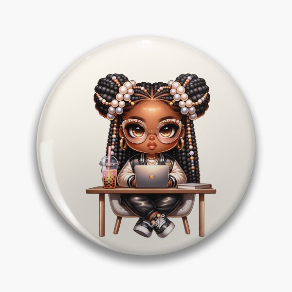 Item preview, Chic Brown Girl with Headband – Trendy Illustration designed and sold by Lulunza.