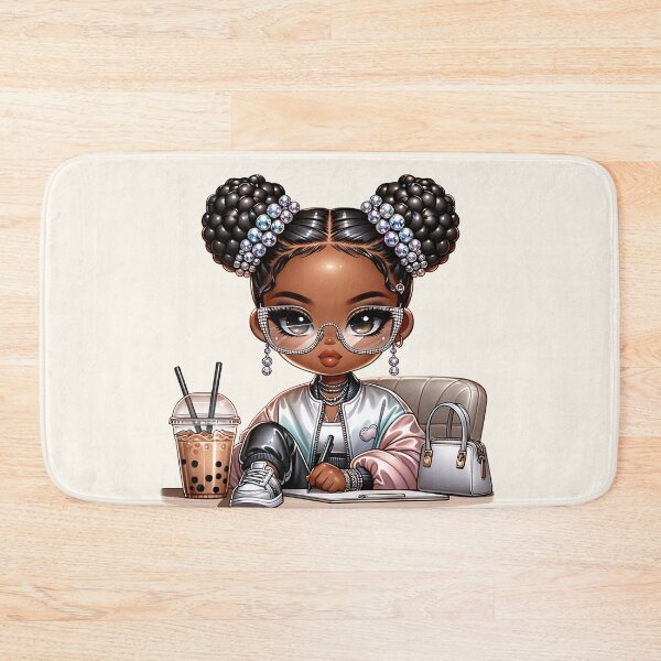 Item preview, Sweet Brown Skin Girl with Sparkling Eyes – Cute Character Art designed and sold by Lulunza.