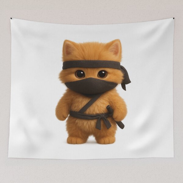 Item preview, Cute Ninja Cat - Adorable Cat Samurai Anime Style designed and sold by Moons Studio.