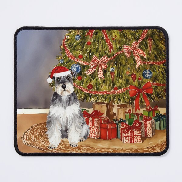 Item preview, Mini Schnauzer Christmas Tree Dog Puppy Watercolor designed and sold by Magnolia Valley Art.