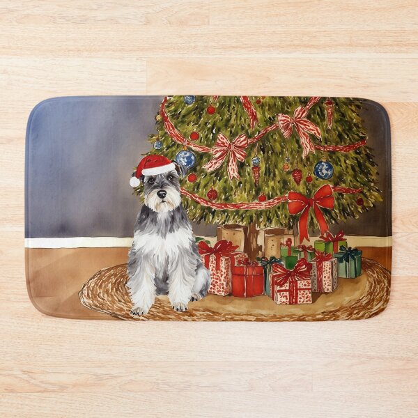 Item preview, Mini Schnauzer Christmas Tree Dog Puppy Watercolor designed and sold by Magnolia Valley Art.
