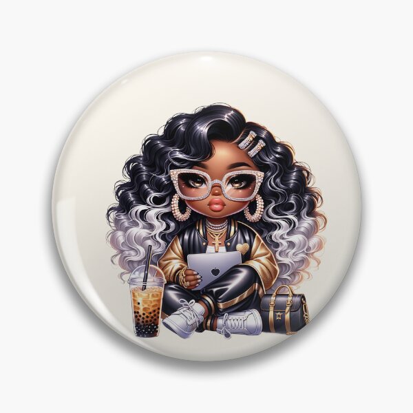 Item preview, Gorgeous Black Girl with Long Braids – Elegant Drawing designed and sold by Lulunza.