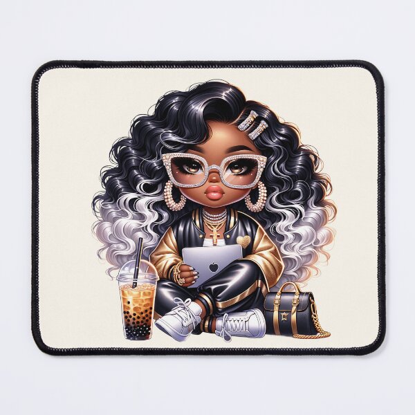 Item preview, Gorgeous Black Girl with Long Braids – Elegant Drawing designed and sold by Lulunza.