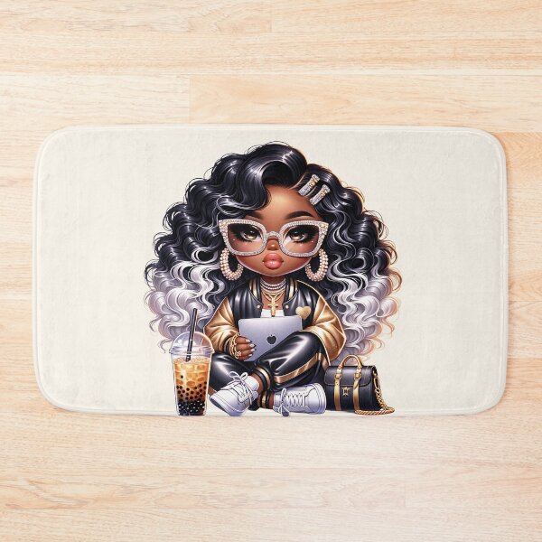 Item preview, Gorgeous Black Girl with Long Braids – Elegant Drawing designed and sold by Lulunza.