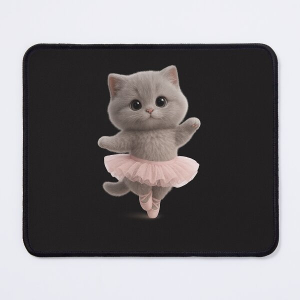 Item preview, Cute Ballerina Cat in Pink Tutu - Adorable Fluffy Cat Dance Art designed and sold by Moons Studio.