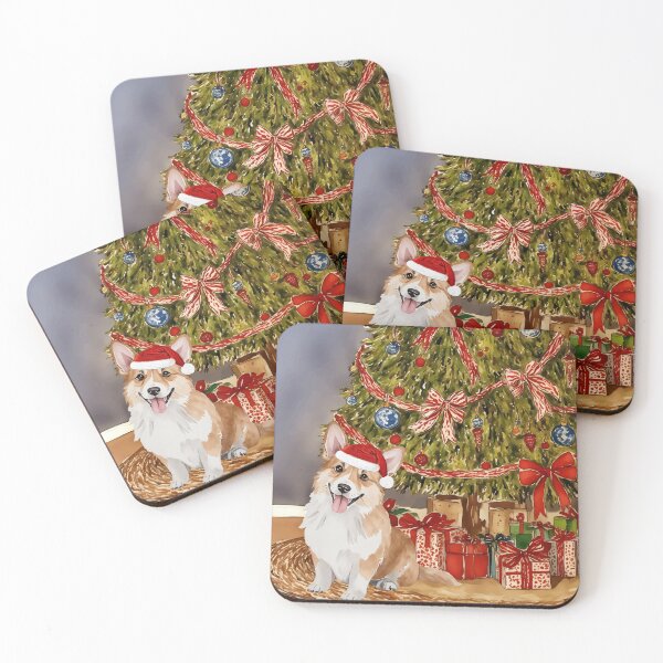 Item preview, Corgi Dog Christmas Tree Dog Puppy Watercolor designed and sold by Magnolia Valley Art.