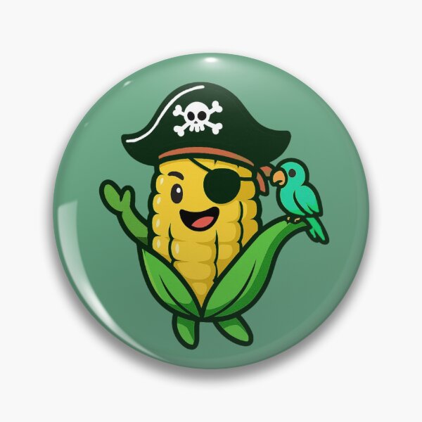 Item preview, Pirate Corn - Funny Cartoon Corn with Parrot designed and sold by Myra365Art.