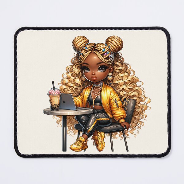 Item preview, Pretty Black Girl with Natural Hair – Cute Digital Art designed and sold by Lulunza.