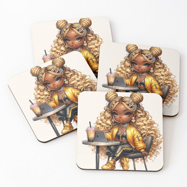 Item preview, Pretty Black Girl with Natural Hair – Cute Digital Art designed and sold by Lulunza.