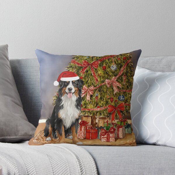 Item preview, Bernese Mountain Dog Christmas Tree Dog Puppy Watercolor designed and sold by Magnolia Valley Art.