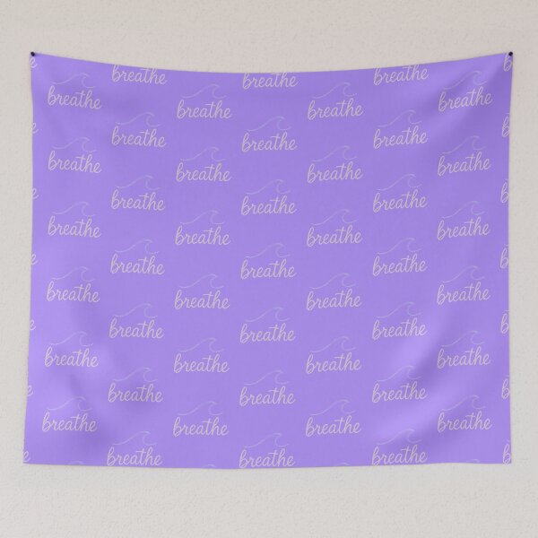 Item preview, Breathe – Minimalist Pastel Quote Illustration with wave designed and sold by WildHerJourney.