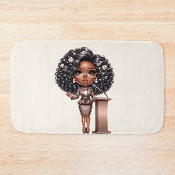 Item preview, Adorable Brown Girl in Dress – Kawaii Cartoon Style designed and sold by Lulunza.