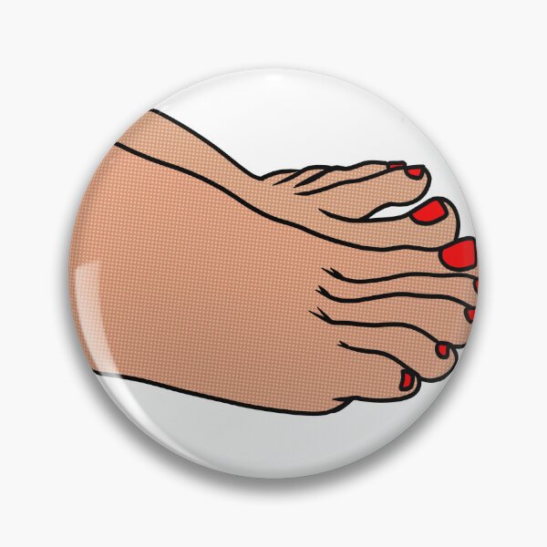 Item preview, Red Toes Badge designed and sold by SolefulStickers.
