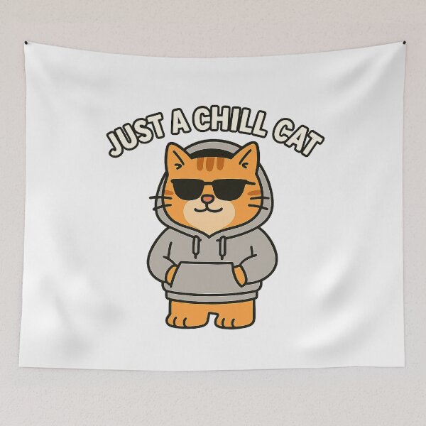 Item preview, Just a Chill Cat - Funny Relaxed Meme Kitty designed and sold by MeowLaugh.