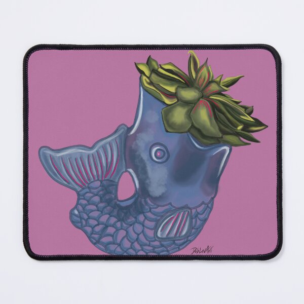 Item preview, Fish Vase 2-Illustration-Light Pink designed and sold by deblevart.
