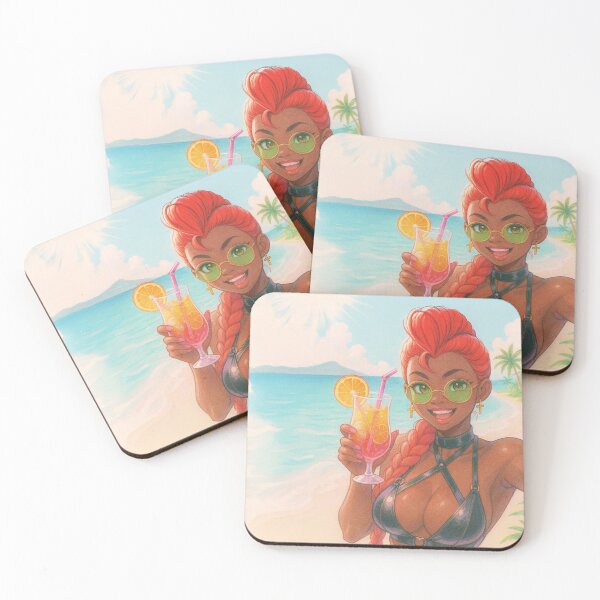 Item preview, Afro Caribbean Summer Vibes | Black Girl Beach Art with Cocktail | Tropical Aesthetic Illustration designed and sold by TedKentPhoto.
