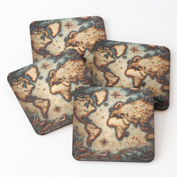 Item preview, Antique Nautical World Map designed and sold by Antik by Schulz.