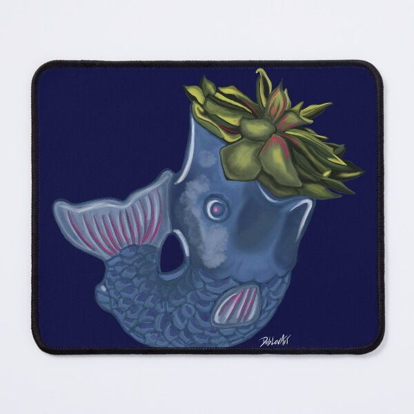 Item preview, Fish Vase 2-Illustration-Navy designed and sold by deblevart.