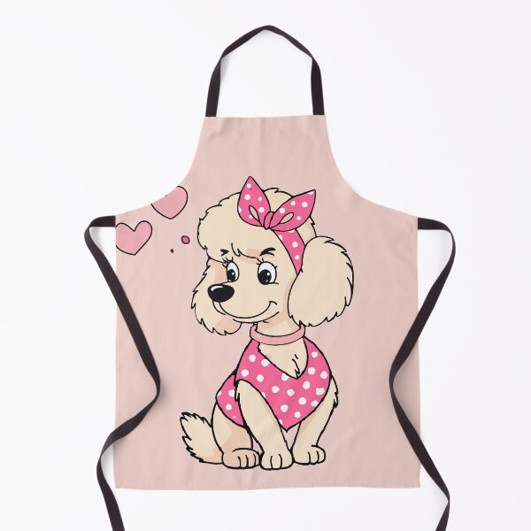 Item preview, Poodle Pin Up Vintage Girl in Pink Polka Dots Cute Cartoon Hearts designed and sold by SynizesisShop.