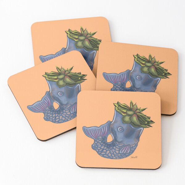 Item preview, Fish Vase 2-Illustration-Cream designed and sold by deblevart.