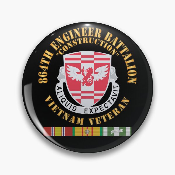 Artikelvorschau, Armee - 864. Pionierbataillon mit Vietnam-Dienstband X 300 entworfen und verkauft von Military Insignia Products.