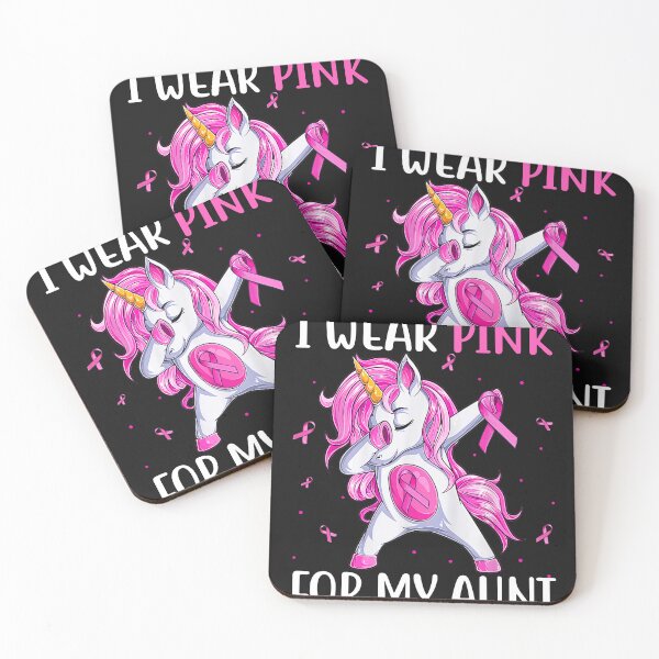 Item preview, I Wear Pink For My Aunt Breast Cancer Unicorn Pink Ribbon designed and sold by cawtoon.