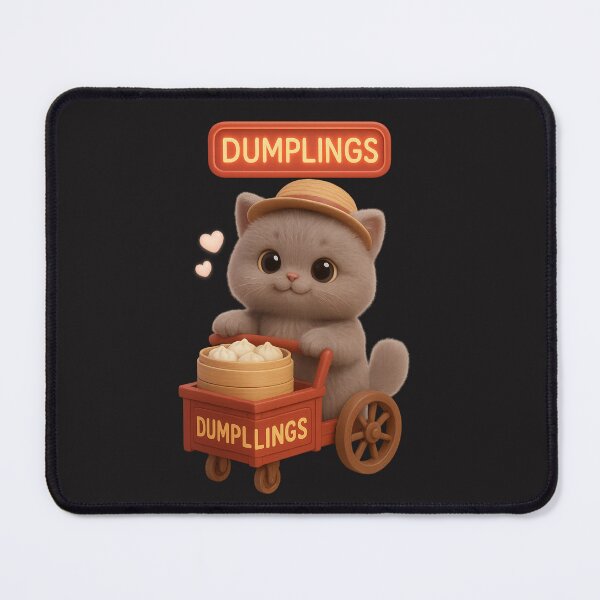 Item preview, Cute Dumpling Cart Cat - Adorable British Shorthair Kitten Food Art designed and sold by Moons Studio.