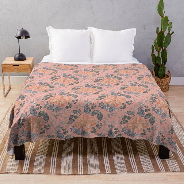 Item preview, Pink Luminous Blooms Elegant Blue Botanical Pattern Design designed and sold by angelyara.