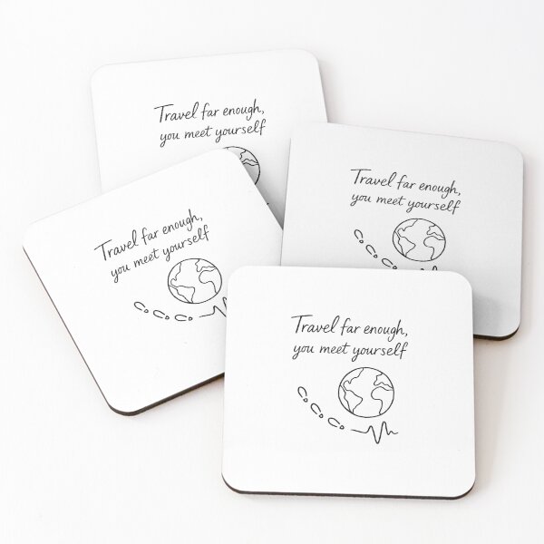 Item preview, Travel Far Enough, You Meet Yourself – Minimalist Travel Quote Illustration designed and sold by WildHerJourney.