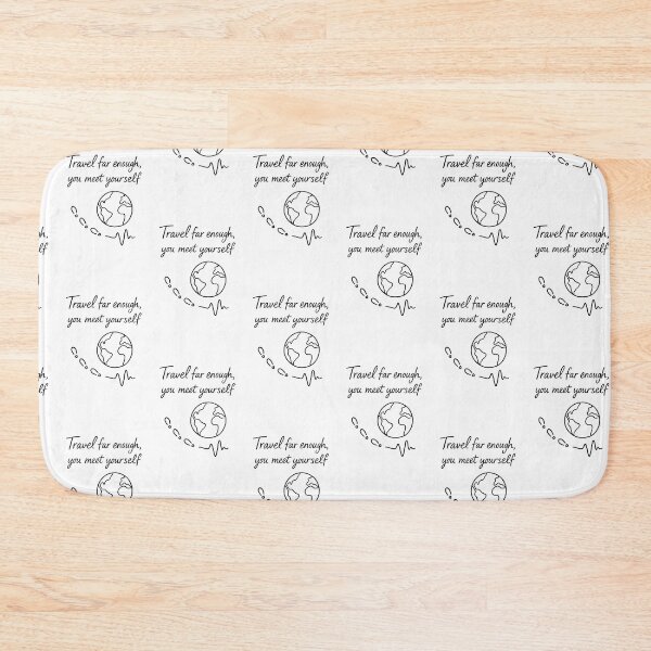 Item preview, Travel Far Enough, You Meet Yourself – Minimalist Travel Quote Illustration designed and sold by WildHerJourney.