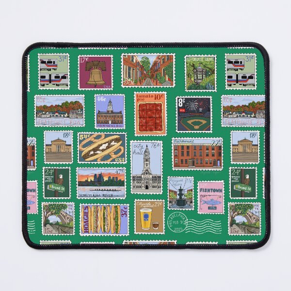 Item preview, Philly Stamps Pattern - Bright Green designed and sold by Elizabeth Weglein.