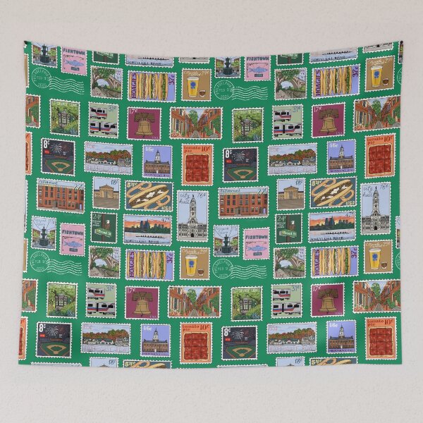 Item preview, Philly Stamps Pattern - Bright Green designed and sold by Elizabeth Weglein.